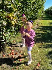 USE picking apples both girls